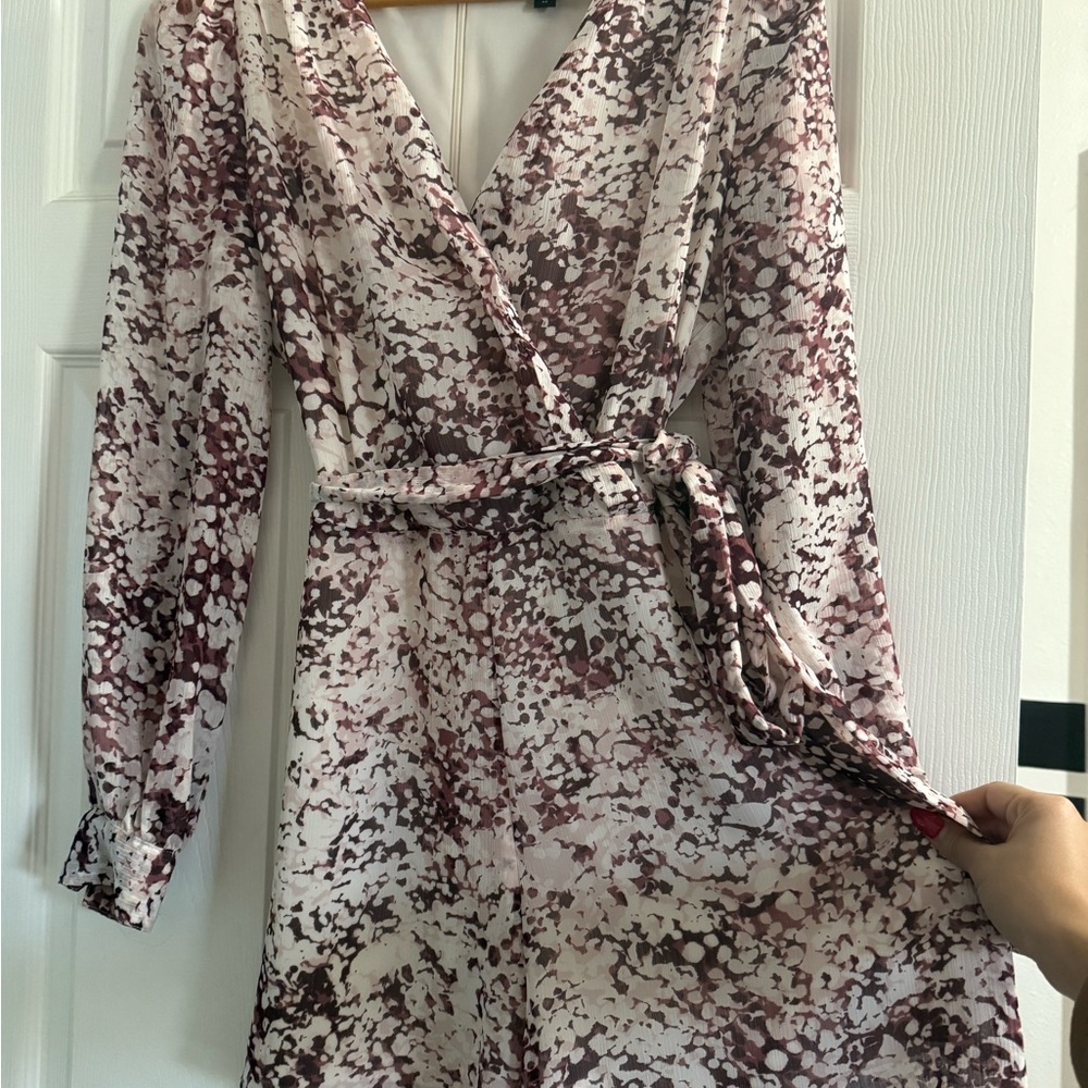 Chic Wrap Dress with Abstract Print
